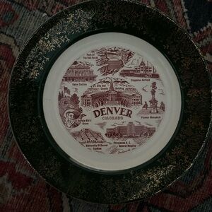 Decorative Denver Souvenir Plate with Black and Gold Trim